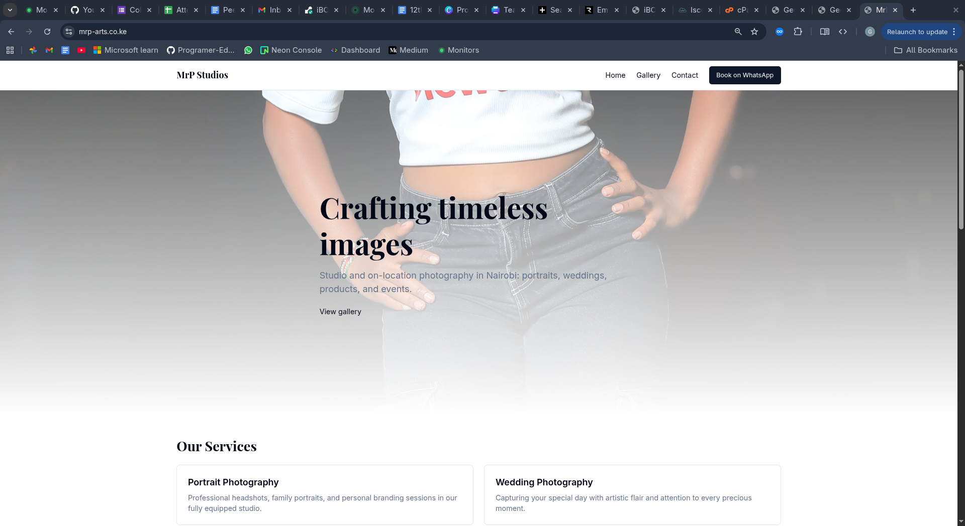 Mr P media studio portfolio screenshot